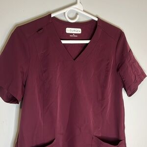 Burgundy scrub top